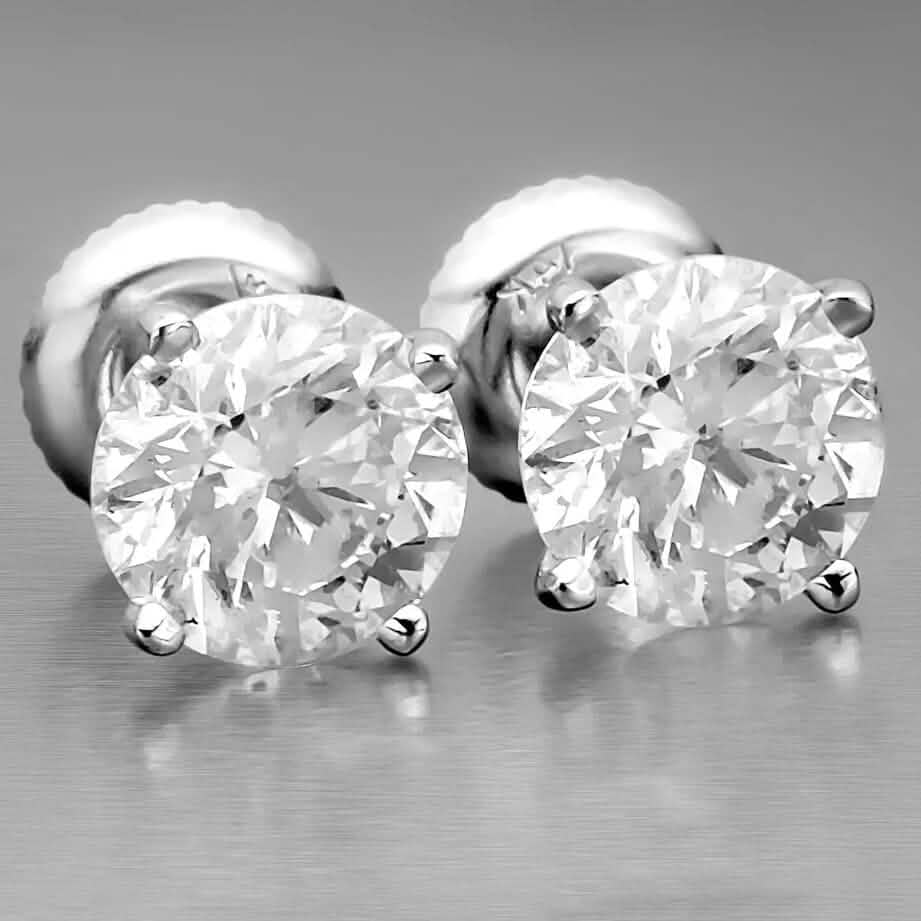 6.00 Ct Certified F VS2 Round Lab Grown Diamond 18K Stud Earrings - A-1 Thread Vault