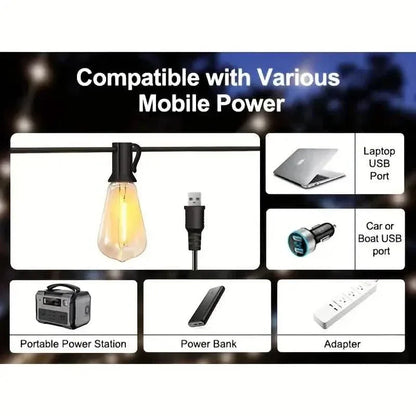 60FT Solar String Lights With USB Port & Remote Control - A-1 Thread Vault