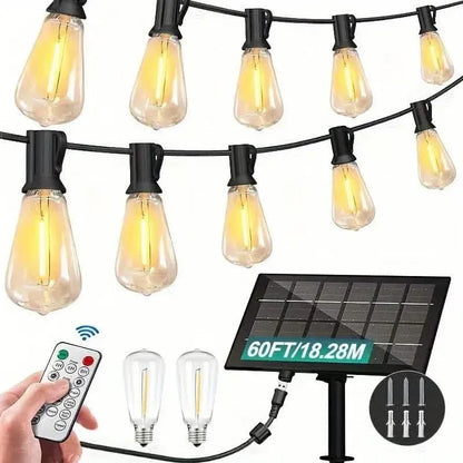 60FT Solar String Lights With USB Port & Remote Control - A-1 Thread Vault
