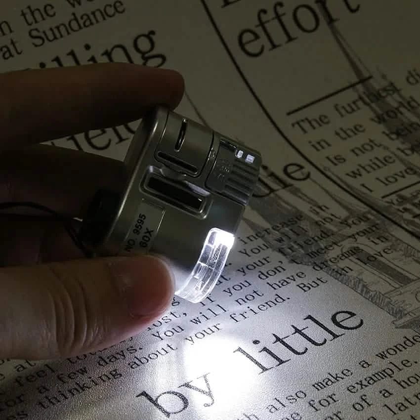 60X Handheld Magnifying Glass Mini Pocket Microscope - A-1 Thread Vault