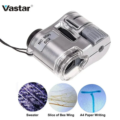 60X Handheld Magnifying Glass Mini Pocket Microscope - A-1 Thread Vault
