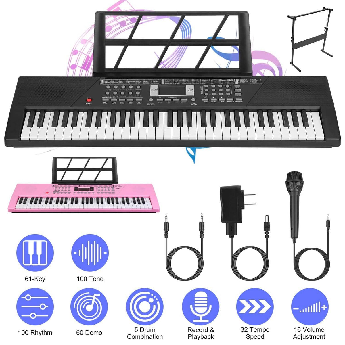 61 Keys Digital Music Keyboard Electronic Piano - A-1 Thread Vault