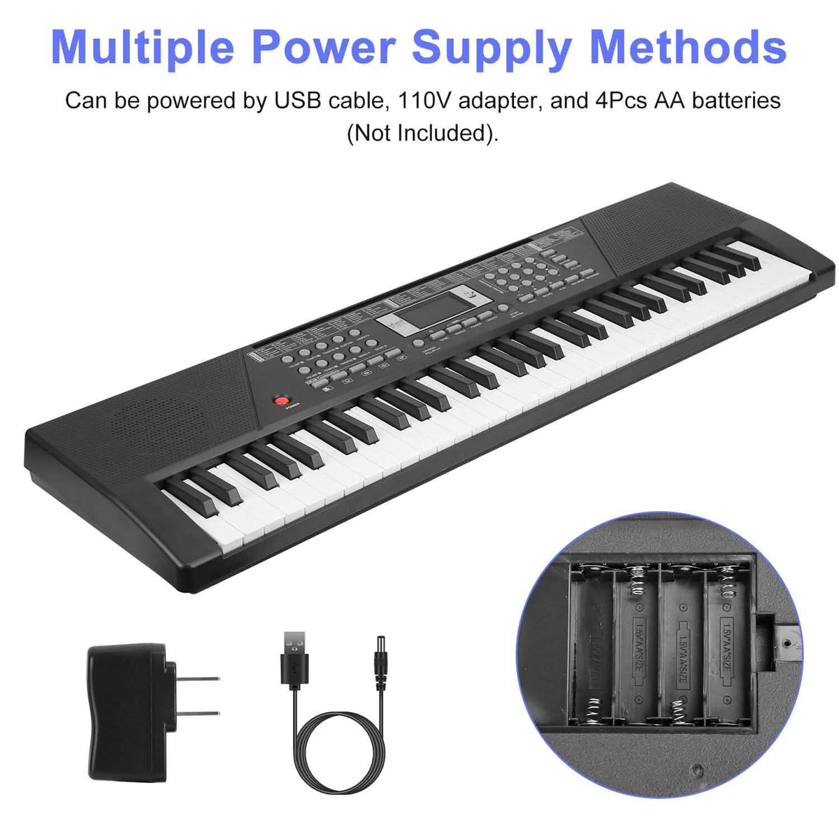 61 Keys Digital Music Keyboard Electronic Piano - A-1 Thread Vault