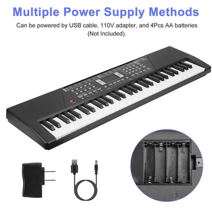 61 Keys Digital Music Keyboard Electronic Piano - A-1 Thread Vault