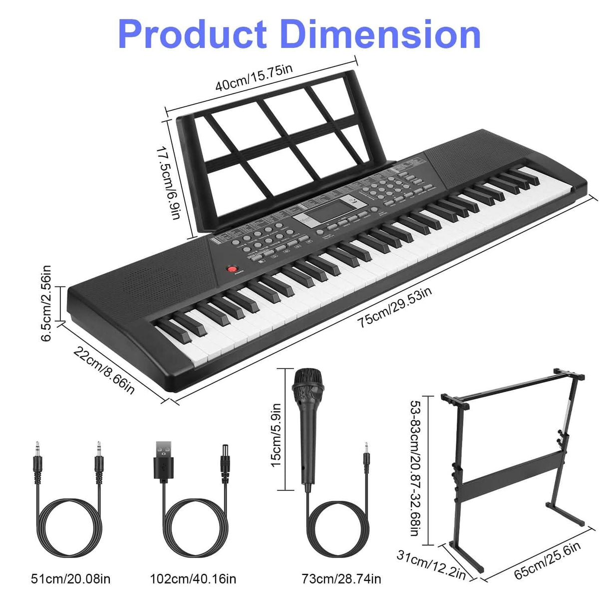 61 Keys Digital Music Keyboard Electronic Piano - A-1 Thread Vault
