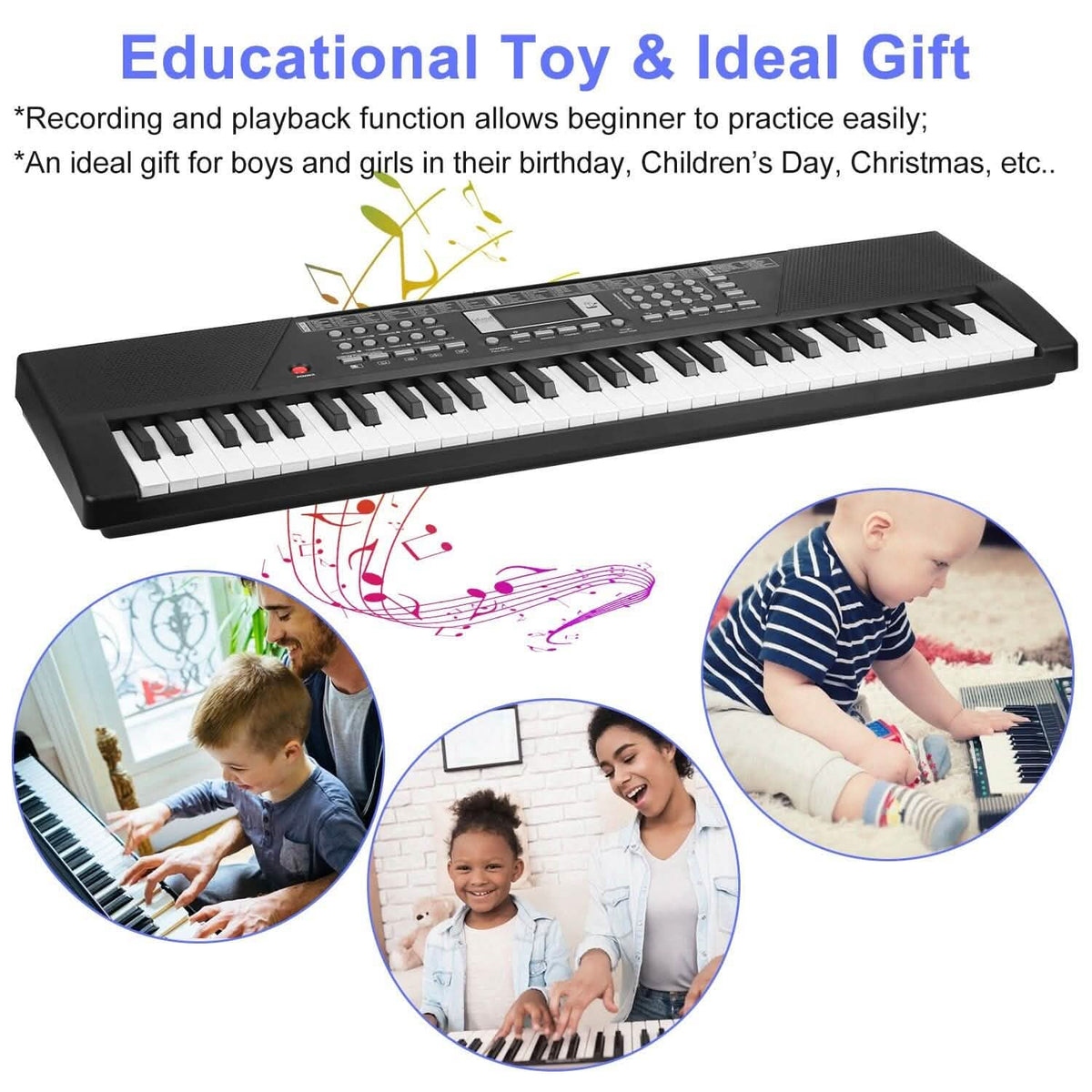 61 Keys Digital Music Keyboard Electronic Piano - A-1 Thread Vault