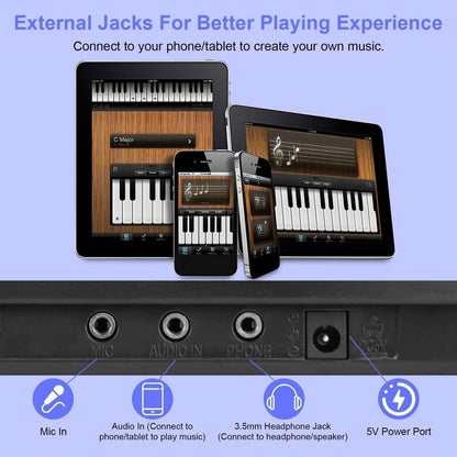 61 Keys Digital Music Keyboard Electronic Piano - A-1 Thread Vault