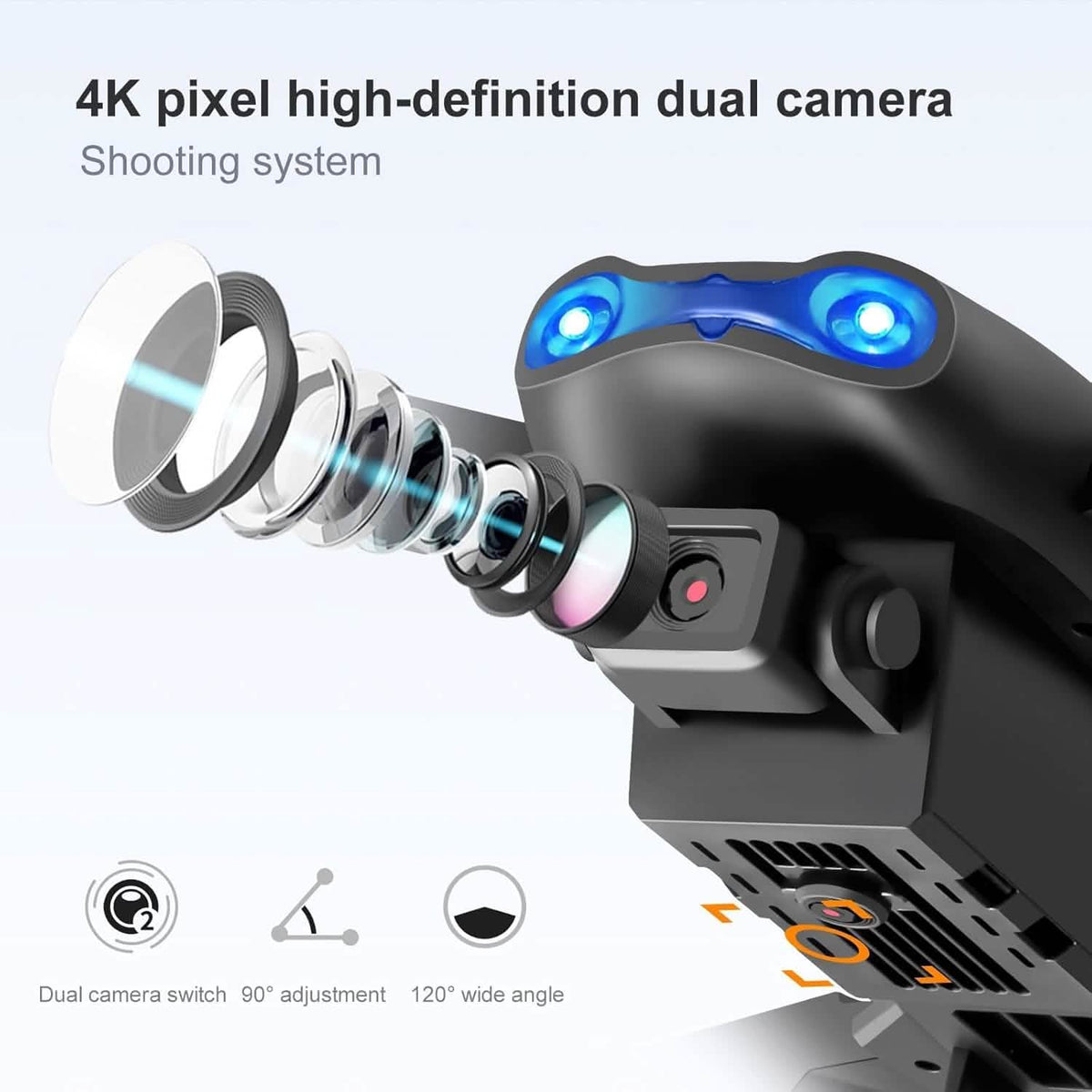 Drone HD Dual Camera, WiFi FPV Foldable RC Quadcopter - A-1 Thread Vault