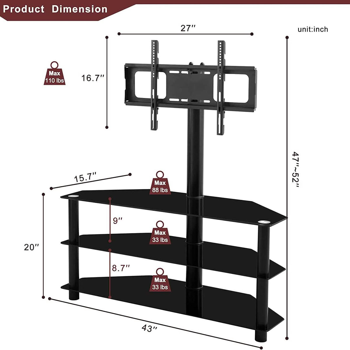 65-Inch Universal TV Stand - A-1 Thread Vault