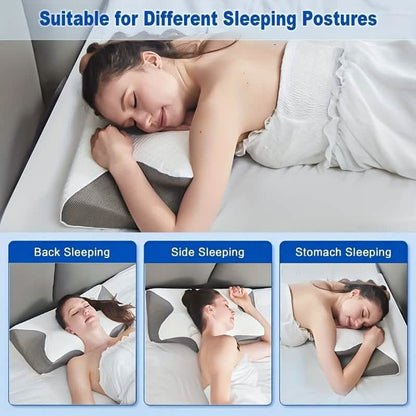 Ergonomic Memory Foam Neck Pillow – Slow Rebound, Back & Side Sleeper - A-1 Thread Vault