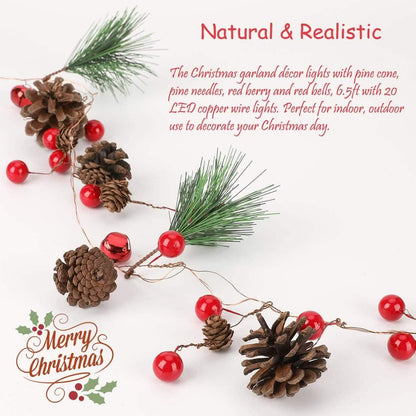6.5Ft. 20 LED Christmas Garland with Lights - A-1 Thread Vault