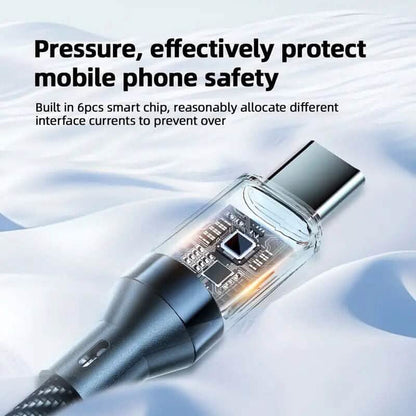 6.6 Ft. Super Fast Charging Cable 120W 6A USB to Type C Charge Cable with LCD Display - A-1 Thread Vault