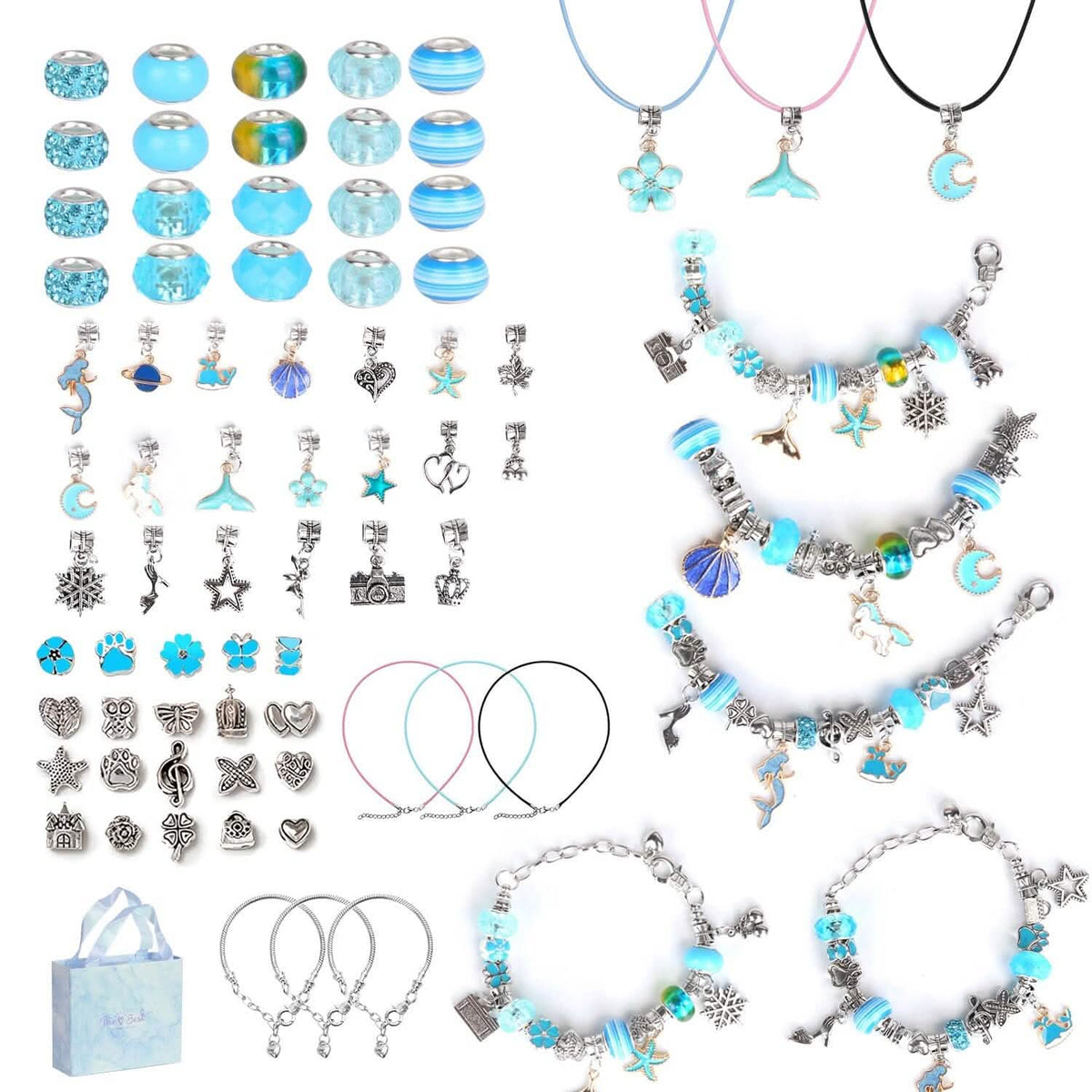 66-Pieces: Charm Bracelet Making Kit - A-1 Thread Vault