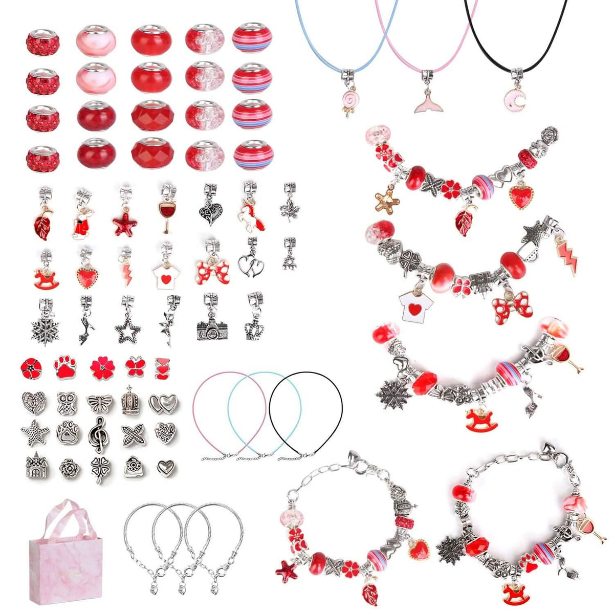 66-Pieces: Charm Bracelet Making Kit - A-1 Thread Vault