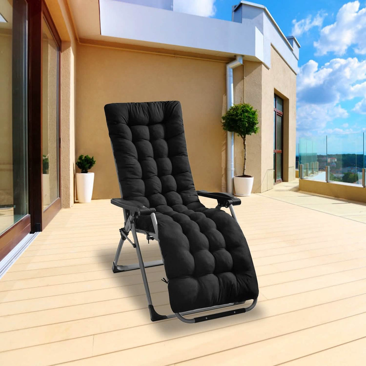 67x22in Chaise Lounger Cushion Recliner Rocking Chair Sofa - A-1 Thread Vault