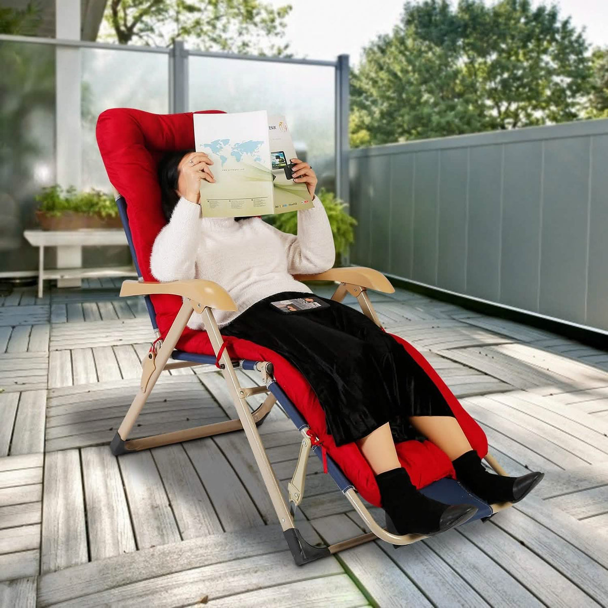 67x22in Chaise Lounger Cushion Recliner Rocking Chair Sofa - A-1 Thread Vault