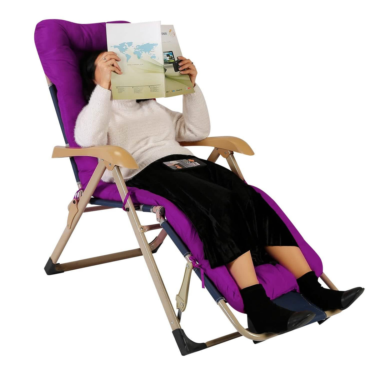 67x22in Chaise Lounger Cushion Recliner Rocking Chair Sofa - A-1 Thread Vault