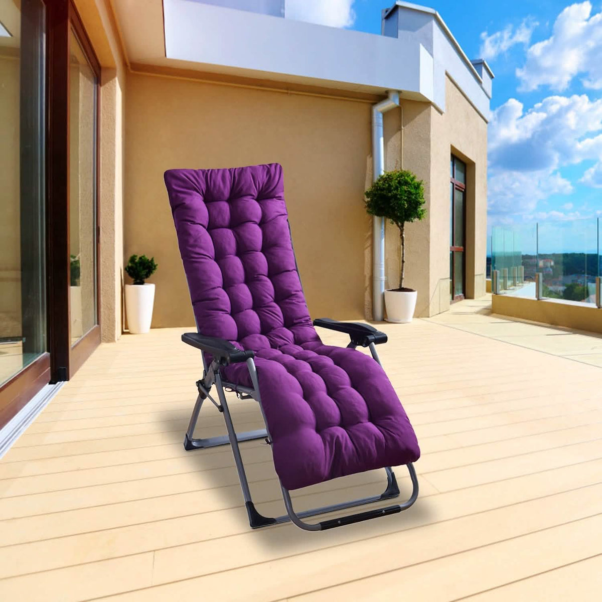 67x22in Chaise Lounger Cushion Recliner Rocking Chair Sofa - A-1 Thread Vault