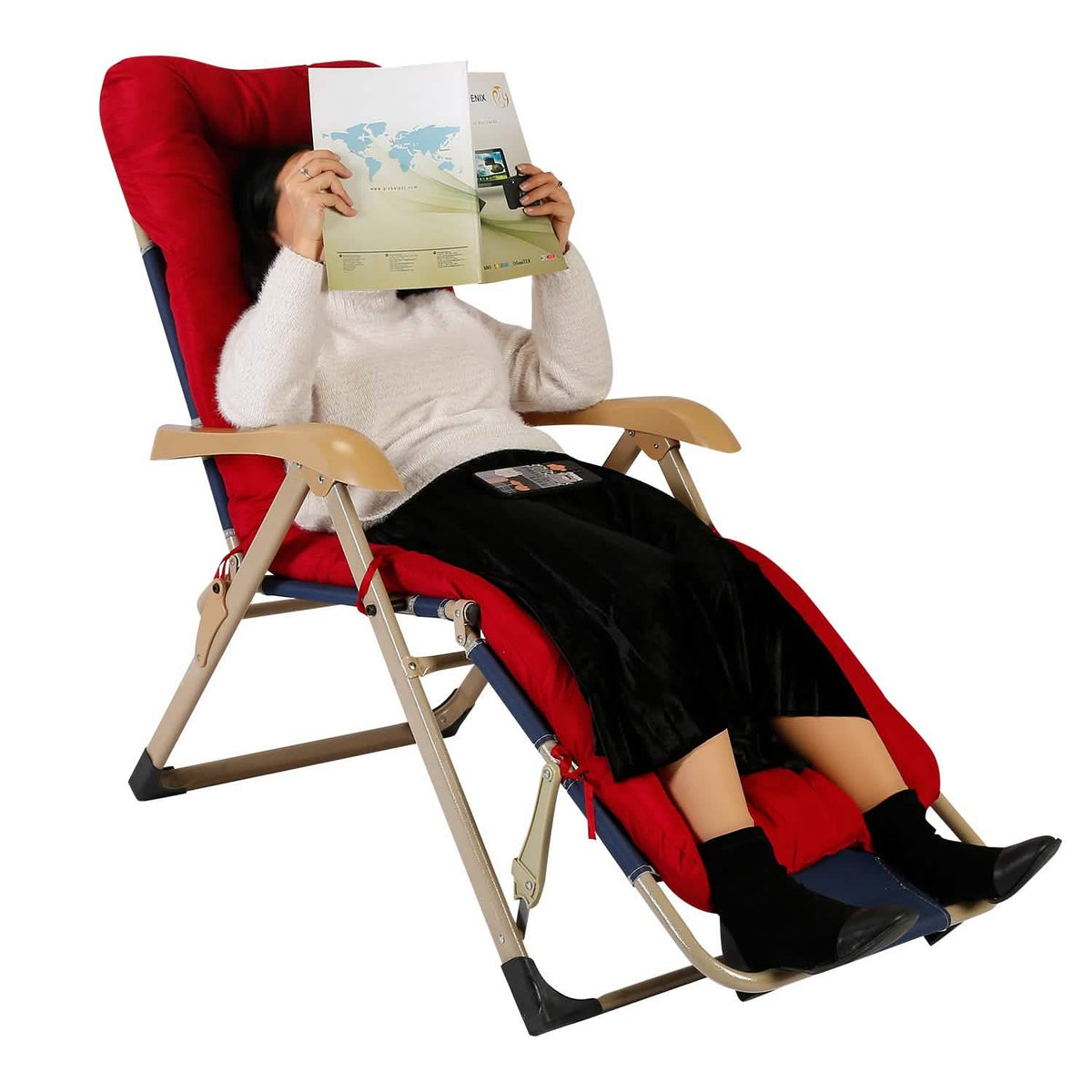 67x22in Chaise Lounger Cushion Recliner Rocking Chair Sofa - A-1 Thread Vault