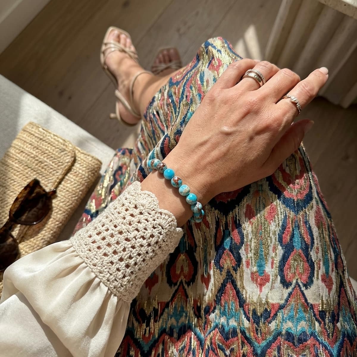 Empath’s Shield - Aqua Terra Jasper Bracelet - A-1 Thread Vault