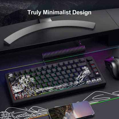XVX Wave of Kanagawa Cherry Profile Side Print Dye-sub PBT Keycap Set (131-Key) - A-1 Thread Vault