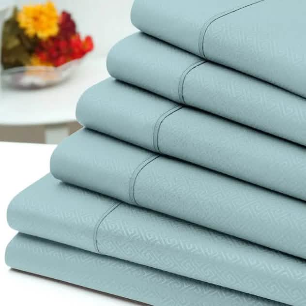 6-Piece: US Army Embossed Greek Key Sheet Set - A-1 Thread Vault
