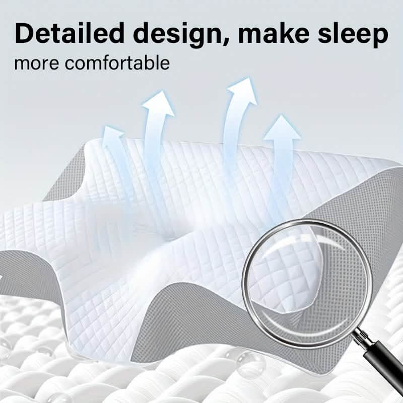 Ergonomic Memory Foam Neck Pillow – Slow Rebound, Back & Side Sleeper - A-1 Thread Vault