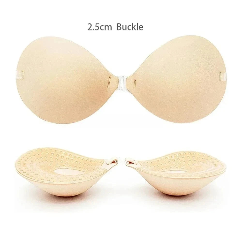 6cm Lift Silicone Adhesive Bra - Waterproof Invisible Push Up for Wedding & Backless Dresses, Natural Curve for Small Chest - A-1 Thread Vault