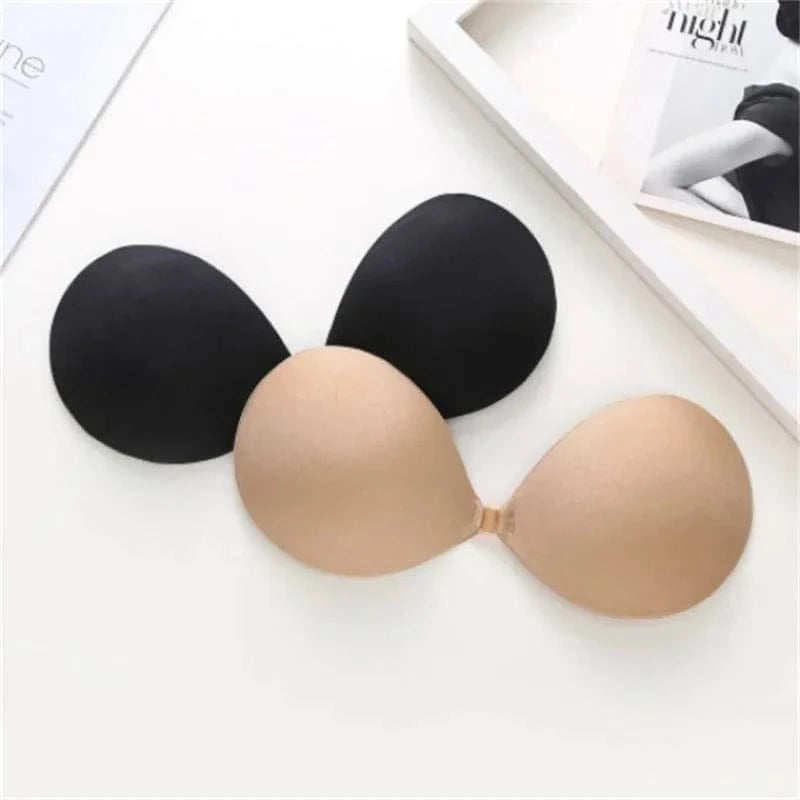 6cm Lift Silicone Adhesive Bra - Waterproof Invisible Push Up for Wedding & Backless Dresses, Natural Curve for Small Chest - A-1 Thread Vault