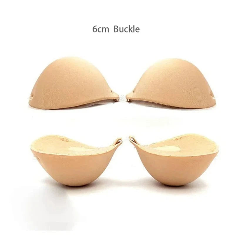 6cm Lift Silicone Adhesive Bra - Waterproof Invisible Push Up for Wedding & Backless Dresses, Natural Curve for Small Chest - A-1 Thread Vault