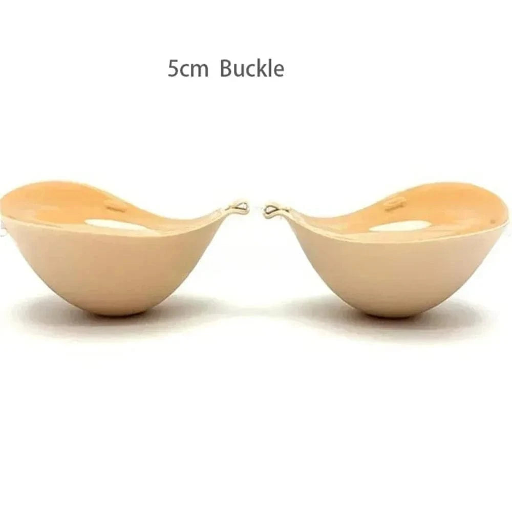 6cm Lift Silicone Adhesive Bra - Waterproof Invisible Push Up for Wedding & Backless Dresses, Natural Curve for Small Chest - A-1 Thread Vault