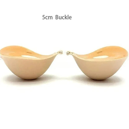 6cm Lift Silicone Adhesive Bra - Waterproof Invisible Push Up for Wedding & Backless Dresses, Natural Curve for Small Chest - A-1 Thread Vault