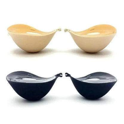 6cm Lift Silicone Adhesive Bra - Waterproof Invisible Push Up for Wedding & Backless Dresses, Natural Curve for Small Chest - A-1 Thread Vault