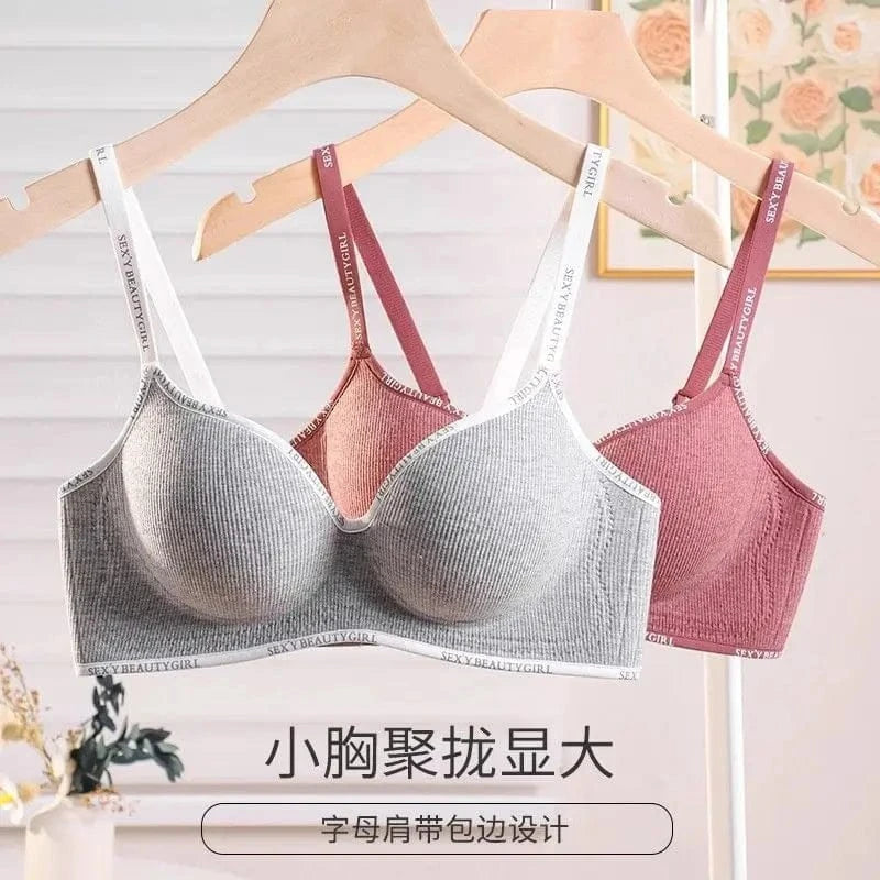 6cm Thickened Push-Up Bra for Small Chest Wireless No Steel Ring Anti-Slip Pads Seamless Invisible Adjustable Straps - A-1 Thread Vault