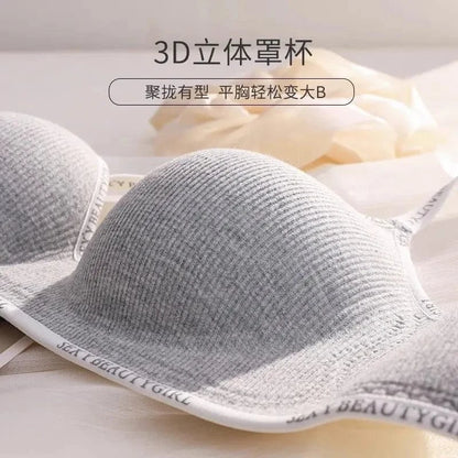 6cm Thickened Push-Up Bra for Small Chest Wireless No Steel Ring Anti-Slip Pads Seamless Invisible Adjustable Straps - A-1 Thread Vault