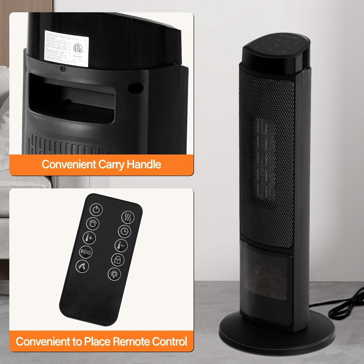 Portable Electric Space Heater with Remote & Thermostat - A-1 Thread Vault
