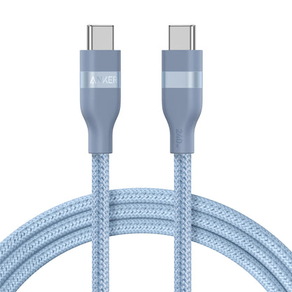 Anker USB-C to USB-C Cable (3 ft / 6 ft, 240W, Upcycled-Braided) - A-1 Thread Vault