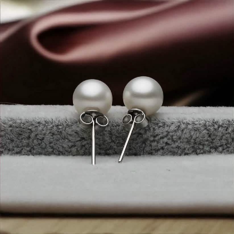 6mm 925 Sterling Silver Pearl Stud Earrings - A-1 Thread Vault