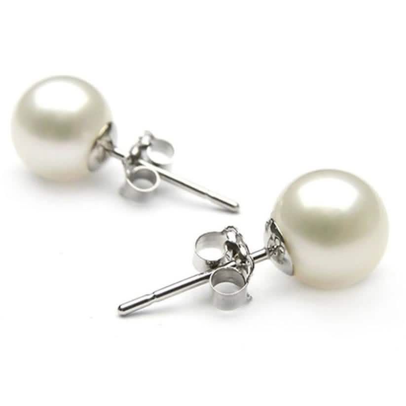 6mm 925 Sterling Silver Pearl Stud Earrings - A-1 Thread Vault
