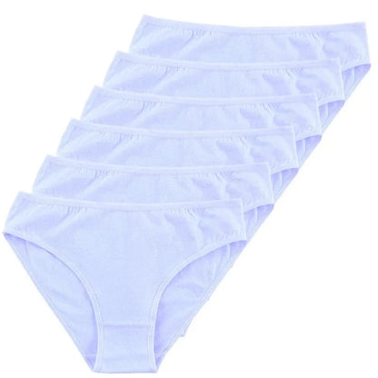 6pcs Women Panties Girl Sexy Underwear Solid Color Middle-Waisted Briefs Female Ventilation Soft Cotton Women's Underpants - A-1 Thread Vault