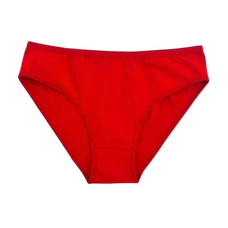 6pcs Women Panties Girl Sexy Underwear Solid Color Middle-Waisted Briefs Female Ventilation Soft Cotton Women's Underpants - A-1 Thread Vault