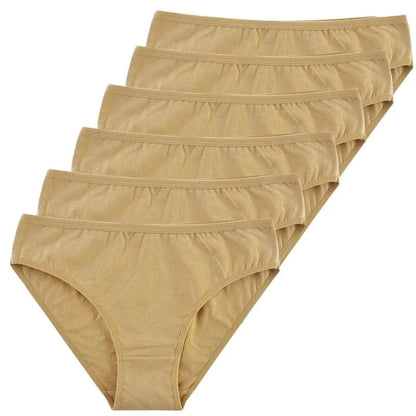 6pcs Women Panties Girl Sexy Underwear Solid Color Middle-Waisted Briefs Female Ventilation Soft Cotton Women's Underpants - A-1 Thread Vault