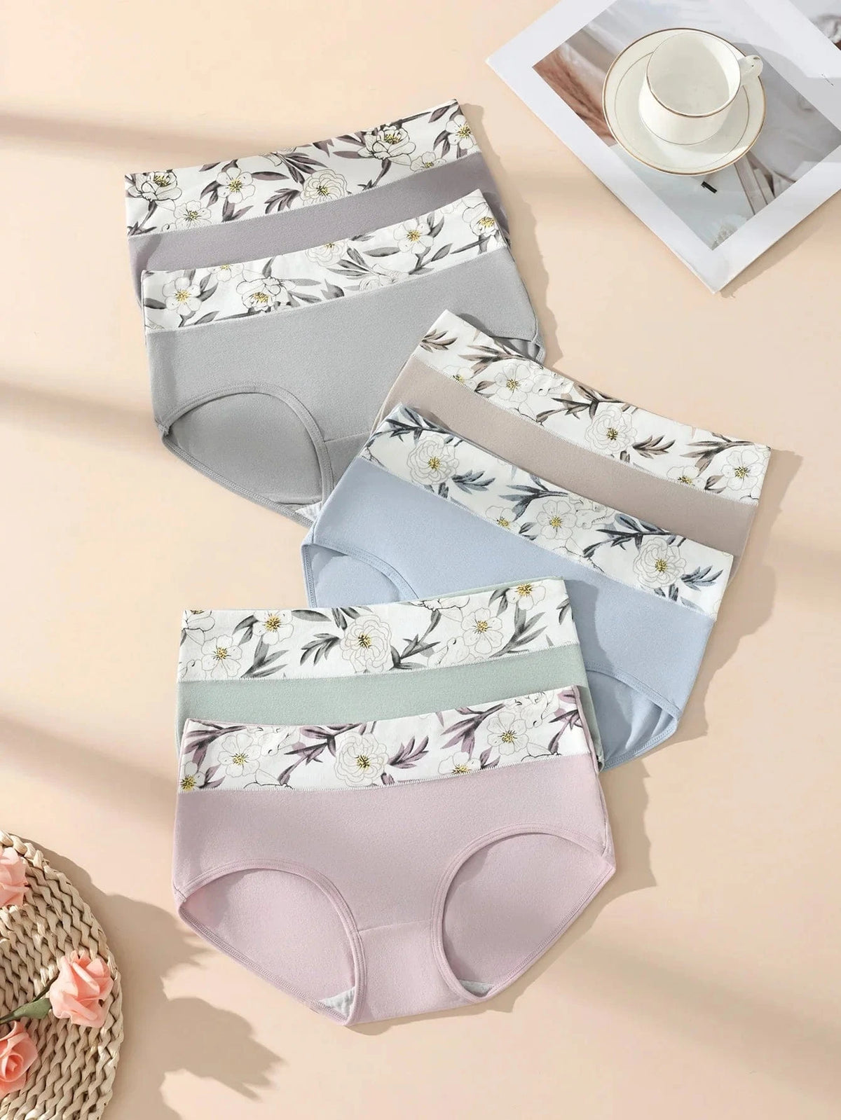 6Pcs Womens High Waist Cotton Briefs Soft Comfortable Breathable Tummy Control Butt Lift Shaping Underwear - A-1 Thread Vault