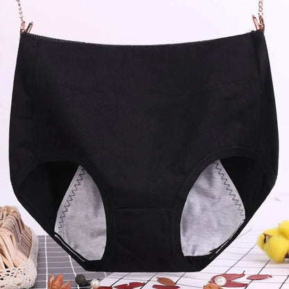 6XL 115kg Plus Size Fat Women Physiological Underwear Menstrual Leak Proof Pure Cotton High Waist Sanitary Lingerie Panties - A-1 Thread Vault