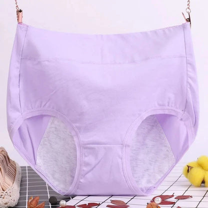 6XL 115kg Plus Size Fat Women Physiological Underwear Menstrual Leak Proof Pure Cotton High Waist Sanitary Lingerie Panties - A-1 Thread Vault