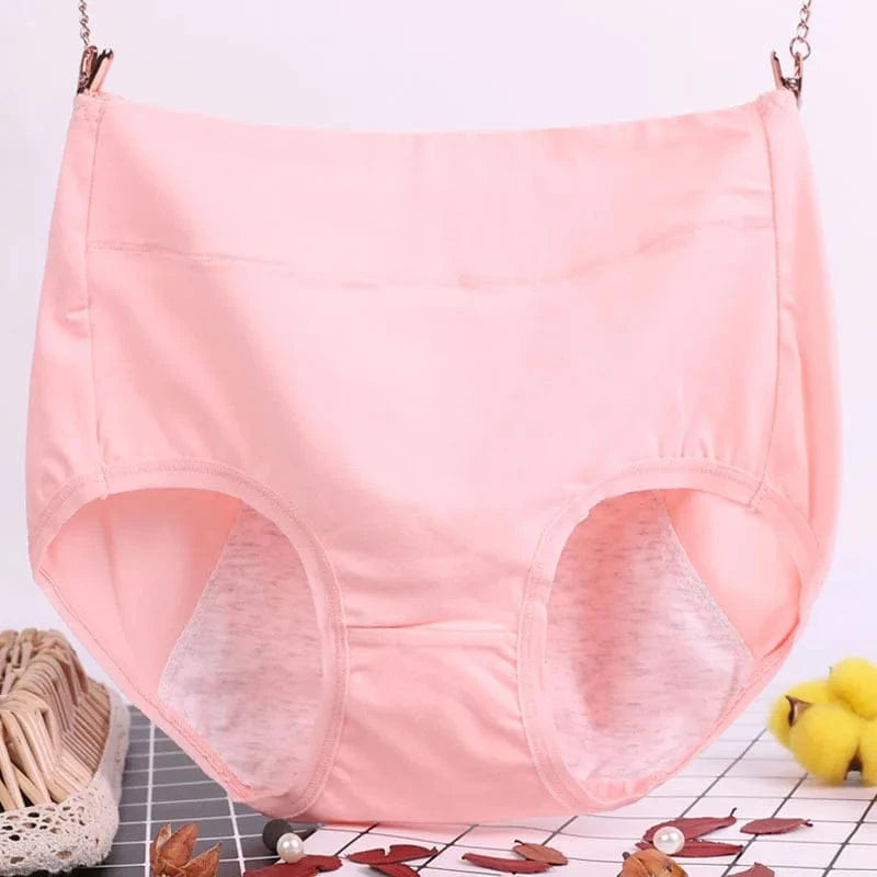 6XL 115kg Plus Size Fat Women Physiological Underwear Menstrual Leak Proof Pure Cotton High Waist Sanitary Lingerie Panties - A-1 Thread Vault