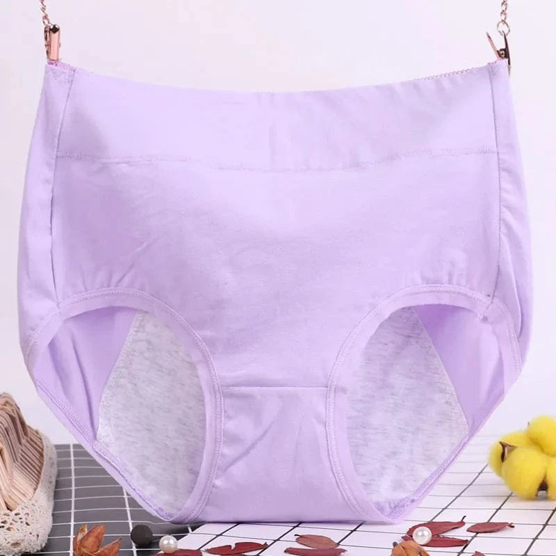 6XL 115kg Plus Size Fat Women Physiological Underwear Menstrual Leak Proof Pure Cotton High Waist Sanitary Lingerie Panties - A-1 Thread Vault