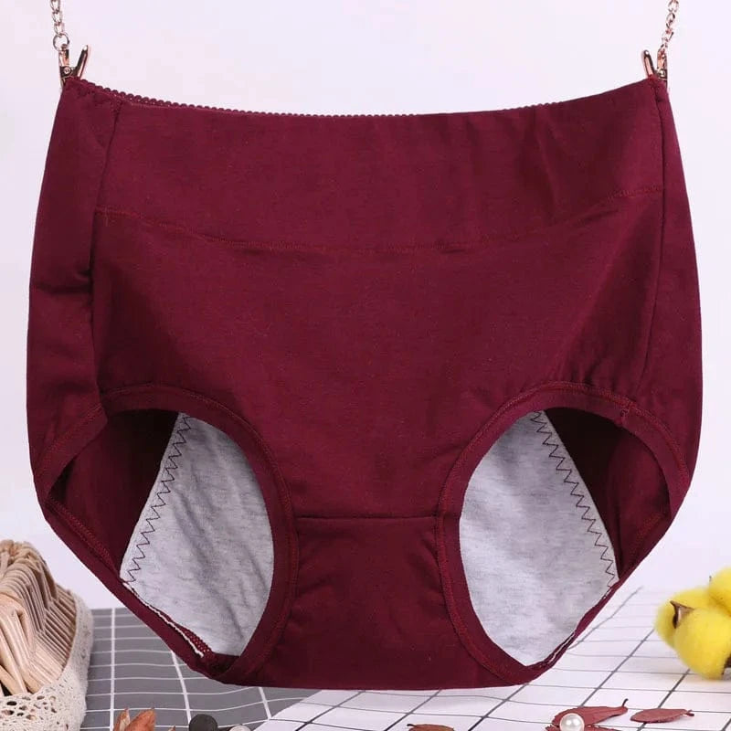 6XL 115kg Plus Size Fat Women Physiological Underwear Menstrual Leak Proof Pure Cotton High Waist Sanitary Lingerie Panties - A-1 Thread Vault