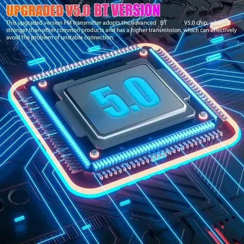 7 Color LED Backlit Light Bluetooth FM Transmitter and Dual USB Charger - A-1 Thread Vault