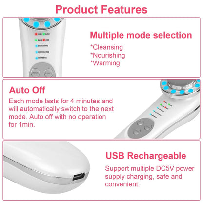 7-in-1 Facial Massager Ultrasonic High Frequency Face Lifting Machine - A-1 Thread Vault